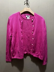 LILLY PULITZER Vintage Hot Pink 2 Piece Cardigan Sweater Twinset Womens Size M - Picture 1 of 6
