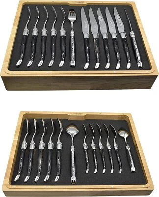 Conjunto de Talheres Laguiole en Aubrac Luxo 24 Peças com Alças de Chifre de Búfalo - Imagem 1 de 4