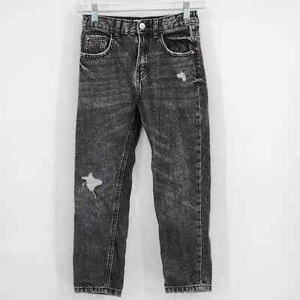 Zara Girl's Faded Black Jeans Light Distressing Size 9 - Picture 1 of 5