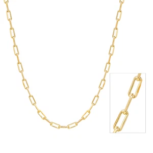 Gold Filled Thin Paperclip Chain Necklace - Bild 1 von 6
