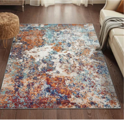 NEW LUXE WEAVERS BEVERLY PAINT SPLATTER MULTI BOHO MODERN ABSTRACT AREA RUG 2X3 - Image 1 of 4