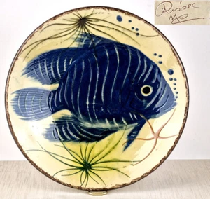 EL RISSEC Keramik Teller Wandteller Spanien Fisch signiert P641 - Bild 1 von 9