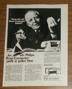 Vintage 1969 PHILIPS P 352 Office Computer Print Ad advert #1 German - Picture 1 of 1