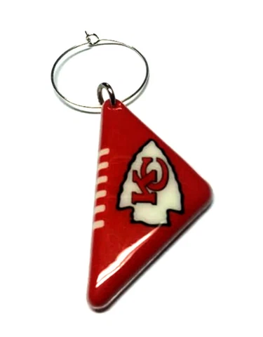 KANSAS CITY CHIEFS WINE CHARM PADDED PLASTIC BALL TWO SIDED NEW NFL LICENSED Cover