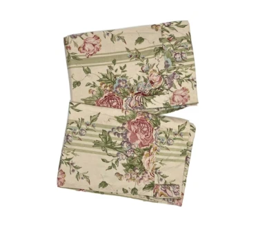 2 Cortinas Tratamientos Ventana Algodón Cortinas Floral Rosa Beige Patrón Largo Lujo Foto 1 de 4