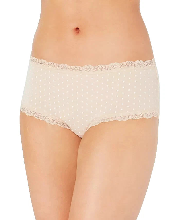JENNI Intimates Women’s Lace Trim Hipster Underwear Chai Dots XXL