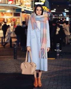 Belle & Bloom Tainted Love Sky Blue Longline Coat - Size S - Picture 1 of 5