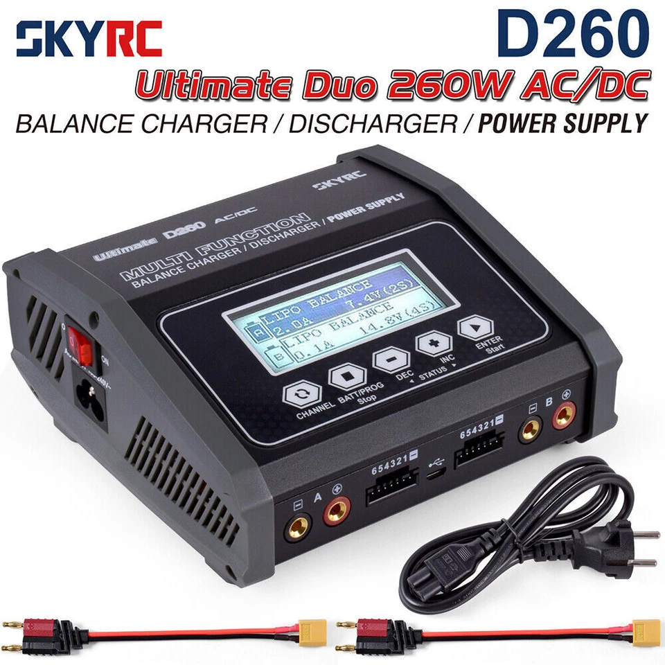 SKYRC D260 Lipo Battery Balance Charger Discharger AC/DC 1S-6S NiMH/NiCd/LiFe - Image 1 of 4