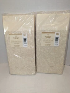 2 Hallmark Beige Floral Table Cover Plastic Water Resistant Leakproof 54x102in - Picture 1 of 3