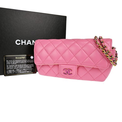 Mini borsa a tracolla CHANEL CC catena materasso custodia occhiali da sole pelle PK 307RH968