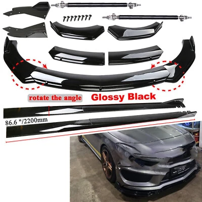 For Mercedes-Benz Front Bumper/ Lip Body+SpoilerSplitter Side Skirt Strut Rod Foto 1 de 4