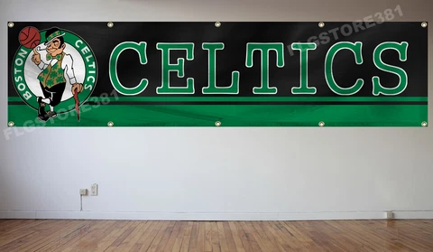 Boston Celtics Banner Flag 2X8Ft NBA Basketball Flag Wall Decor House Man Cave Cover