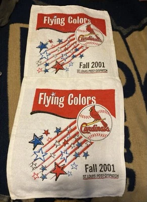St.Louis Cardinals Rally Towel/Cloth Fall 2001 White/Red/ Redbird Logo 14"x17" - Image 1 of 2
