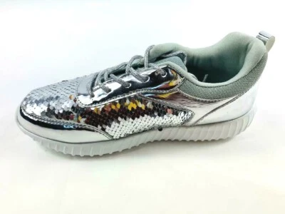 Nuevas Tenis Para Mujer Lentejuelas Metálicas Sirena Brillo Con Cordones Moda Brillantes Foto 1 de 4