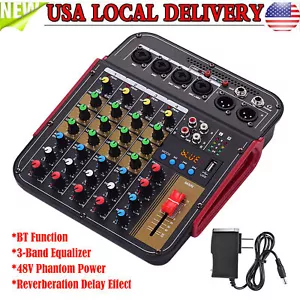 Digital 4-Channel Audio Mixer Mixing Console Built 48V Phantom Power 3-Band EQ - Picture 1 of 12