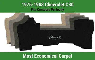 Alfombra delantera Lloyd Velourtex para Chevy C30 75-83 con logotipo de letras Chevy negras Foto 1 de 4