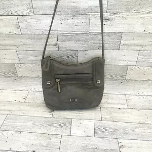 Stone Mountain Umhängetasche Handtasche grau Echtleder Crossbody - Bild 1 von 7