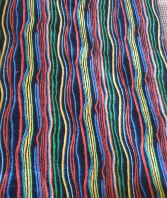 Retro Fabric Blank Quilting Ray Gun Wavy Stripe Black Cotton Flannel 1.5ydx45"  - Image 1 of 4