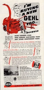 1954 Gehl Forage Harvester Chopper Tractor Implement Original Color Ad - Picture 1 of 1