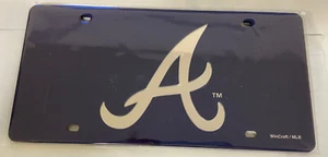 Atlanta Braves "A" MLB Navy Laser Tag License Plate WinCraft - Picture 1 of 3