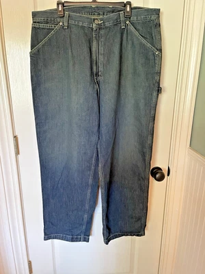 PJ Mark Mens Carpenter Jeans Size 40 X 30 Stone Washed Blue Straight Leg NWT Foto 1 de 4