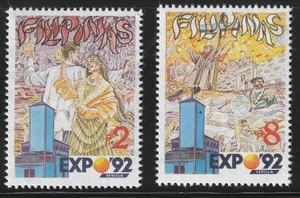 Philippinen 1992 Sc # 2143-44 Expo '92 MNH OG - Bild 1 von 1