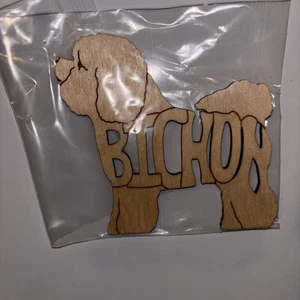Bichon Frisé Dog laser cut wood Magnet - Picture 1 of 1