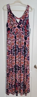 Loveappella Maxi Dress Women's Large Lauryn Sleeveless Empire Waist Stretch NWT - Image 1 of 4