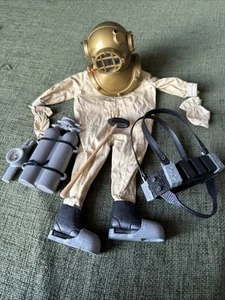 Casco uniforme vintage Action Man Deep Sea Diver esploratore subacqueo EM264 - Foto 1 di 16