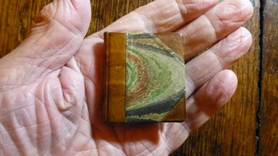 GENUINE RARE MINIATURE BOOK DIALOGUE ON DEATH c 1854  ONLY 47 X 44 mm  LEATHER - Image 1 of 4