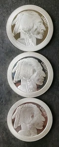 Lote de tres rondas SilverTowne Silver Buffalo de 1 oz - Imagen 1 de 3