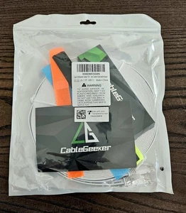 Cable de conexión Ethernet CableGeeker Cat 6 RJ45 100 FT 100' 4 correas 20 clips de cable - Imagen 1 de 1