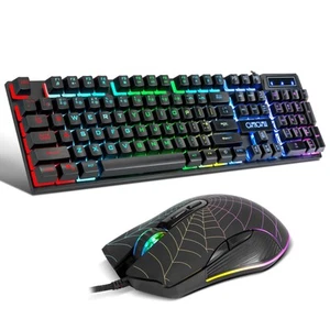 Gaming Keyboard and Mouse for Mac PC PS5 PS4 Xbox One Gamers, RGB Backlit LED... - Picture 1 of 7