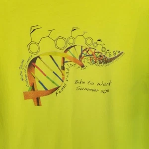 Neu ohne Etikett 2011 Bike to Work Notre Dame College of Science DNA Grafik T-Shirt gelb - Bild 1 von 6