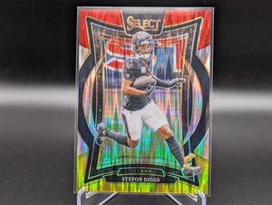 2024 Panini Select STEFON DIGGS #94 Concourse Red & Yellow Shock Prizm - Picture 1 of 2