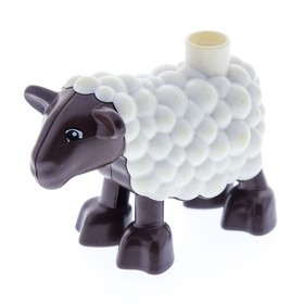 1x Lego Duplo Animal Sheep White Brown Lamb Mutton 10522 4561118 duplamb01pb01
