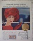 COTY FRENCH FLAIR COMPACT MAKE UP RED HAT 1959 PRINT AD