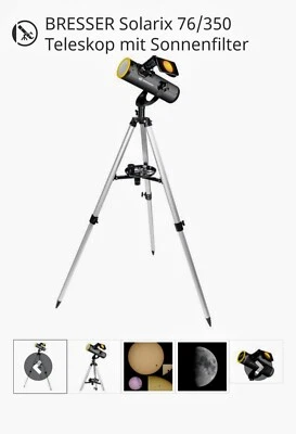 BRESSER Solarix 76/350 Teleskop mit Sonnenfilter, Kellerfund, neu, ungeöffnet! - Bild 1 von 2