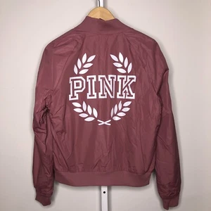 Victoria's Secret PINK Soft Begonia Full Zip Bomber Jacket Anorak SMALL NWT - Picture 1 of 3