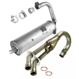 Exhaust Muffler And Exhaust Pipe W/Gaskets For Yamaha Rhino 660 YXR660 2004-2007 - Picture 1 of 8