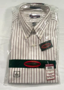 Vintage Amherst and Brock Button Down Shirt Mens Size 17 32/33 Striped NWT - Picture 1 of 8