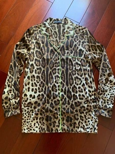 DOLCE & GABBANA Leopard-print silk shirt size 38 $1500 - Picture 1 of 10