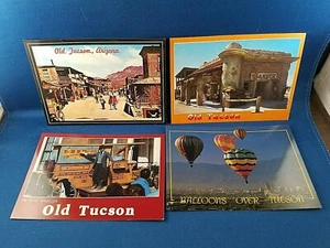 4 Postcards Old Tucson AZ Street Barber Shop Western Town Hot Air Balloons - Picture 1 of 3