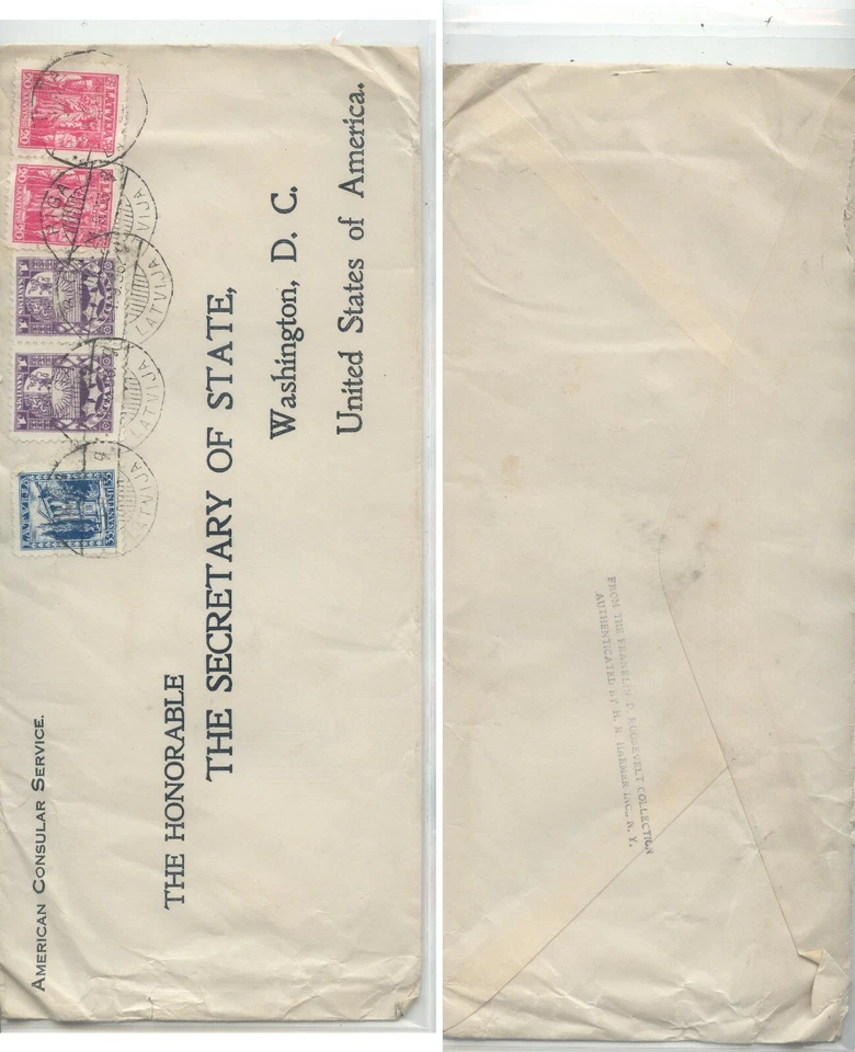 Latvia  to US State Dept cover,   in Roosevelt collection  - Image 1 of 1