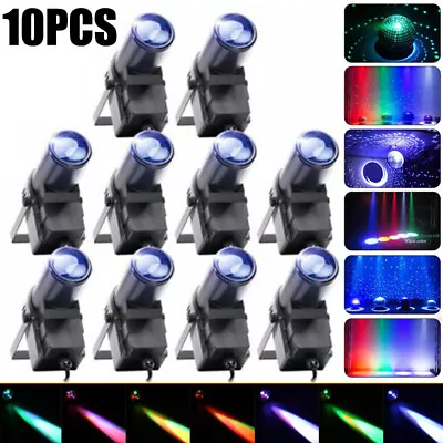 10X LED Pinspot RGBW Led Spot Light For Mirror Ball Disco Ballroom Party Wedding - Image 1 of 4