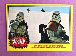 1977 Star Wars Karte - Gelbe Serie #138 Auf der Spur der Droiden Ex/NMT Zustand - Bild 1 von 2