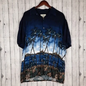 Island Shores Hawaiihemd Herren Gr. XL Palmen 100% Viskose - Bild 1 von 7