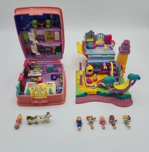 Polly Pocket 1994 Starbright Dinner Party & Kitty House W/ 7 Figures - Picture 1 of 3