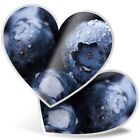 2 x Heart Stickers 10 cm - Sweet Blueberries Healthy Fruit Food  #16731