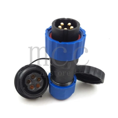 SD20 5pin Panel Mount Waterproof Plug & Socket Circular cable Connector IP68 - Image 1 of 4